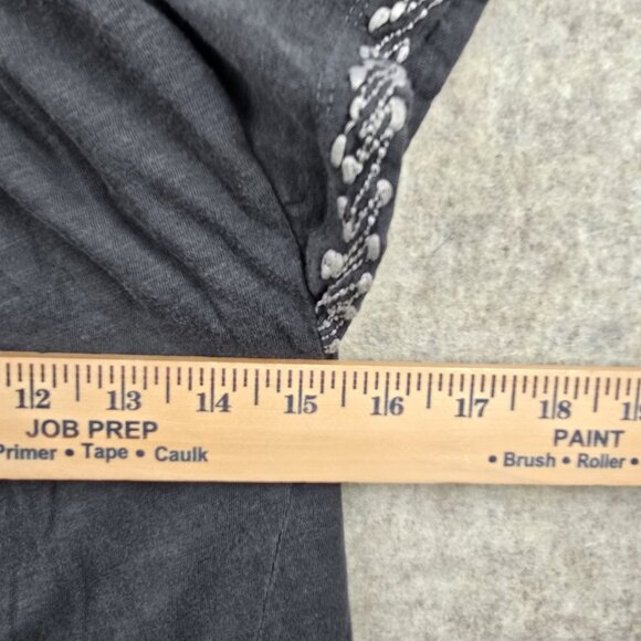 American Eagle Outfitters Womens Gray Embroidered Short Sleeve Top Size M Cotton - Picture 9 of 9